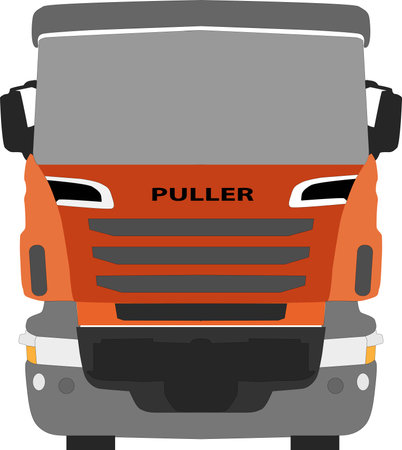 Illustration of a front view of a pick up truck on a white backgroundのイラスト素材