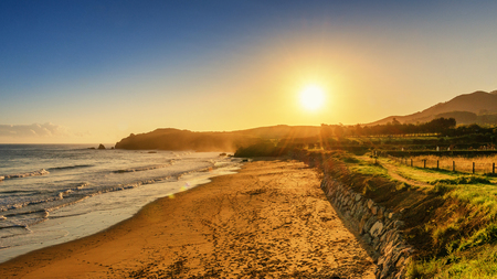 Landscape of the Northern Coast in Spainの写真素材