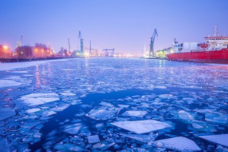 Shipyard at Duskの写真素材