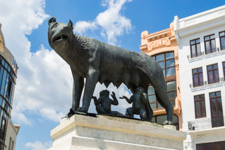 Bucharest - Wolf with Romulus and Remusのeditorial素材