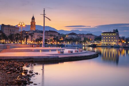 Split during Sunset, beautiful Croatiaの写真素材