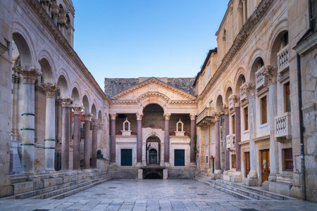 The ancient Diocletian Palace in historic center of Split - Croatiaのeditorial素材