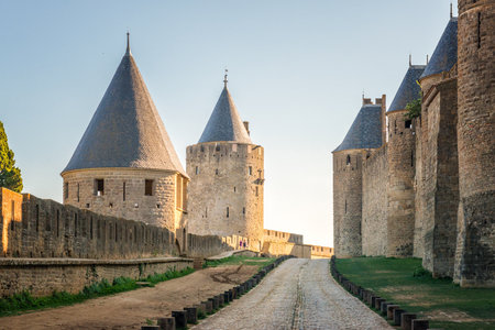 Carcassonne, France - 05. September 2013: View of the famous French City Castle Carcassonne a mayor...