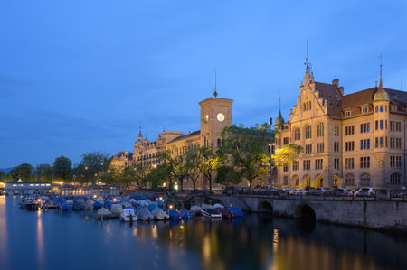 View of the Stadthaus, Zurich, Schweizの写真素材