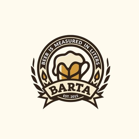 Modern vector professional sign emblem beer bartaのイラスト素材