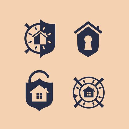 Modern vector professional sign logo safe house.のイラスト素材