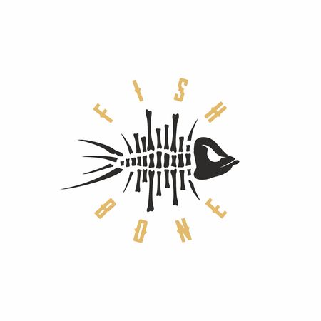 Modern vector professional sign logo fish bone.のイラスト素材