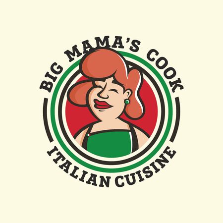 Modern vector professional emblem logo big mamas cook.のイラスト素材