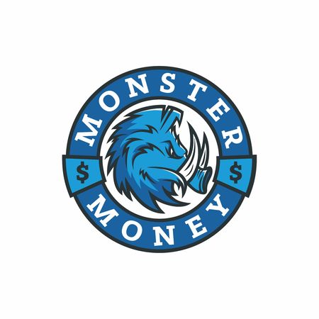Modern vector professional logo emblem monster money.のイラスト素材