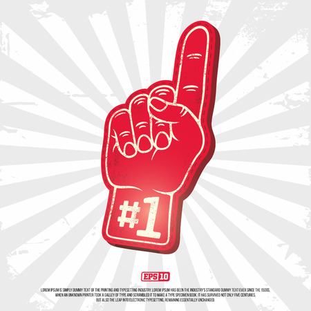 3d foam finger fan finger Modern professional vector.のイラスト素材