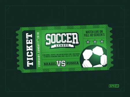 one modern professional design of football tickets in green theme.のイラスト素材