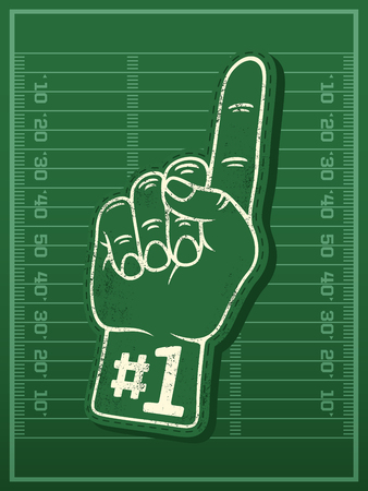 3d foam finger - fan finger. Modern professional vector.のイラスト素材