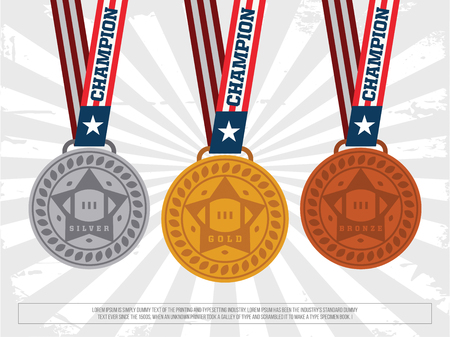 Set of Award medalsのイラスト素材