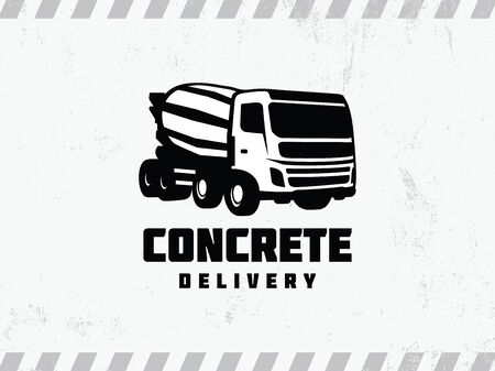 Modern professional logo emblem concrete delivery in white theme.のイラスト素材
