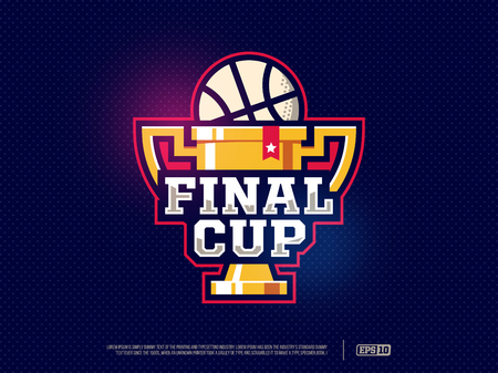 Modern professional basketball cup logo for sport team.のイラスト素材