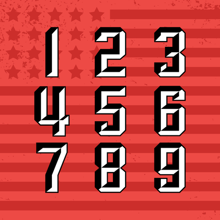 Modern professional vector numbers in sport theme.のイラスト素材