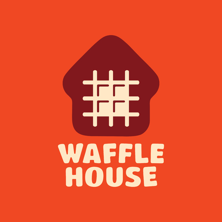 Modern professional vector logo Waffle House in orange themeのイラスト素材