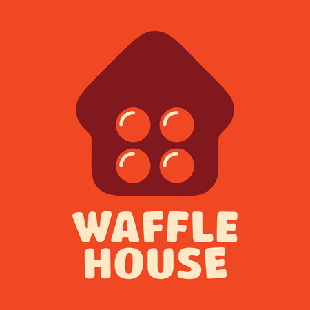 Modern professional vector logo Waffle House in orange themeのイラスト素材