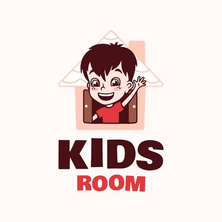 Modern professional kids room in pink theme.のイラスト素材