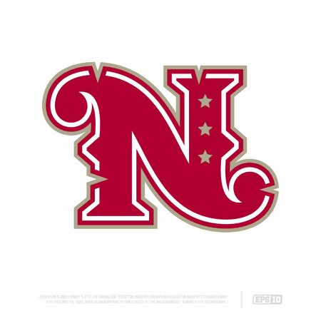 Modern professional letter emblem for sport teams. N letter.のイラスト素材