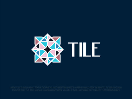 Modern professional logo for tile business. Flower singのイラスト素材
