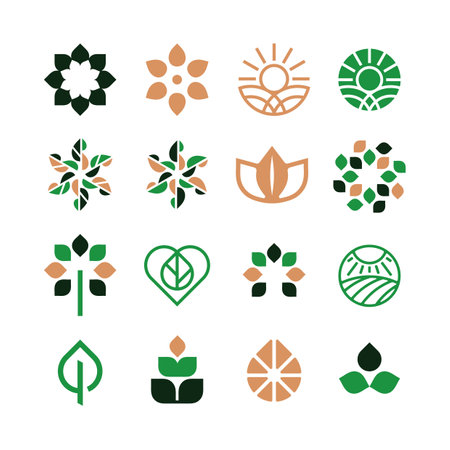 Modern professional seed icons set in eco style.のイラスト素材