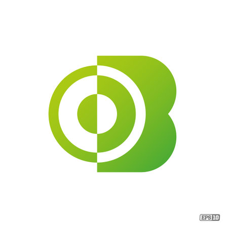 Modern professional logo monograma B in green theme.のイラスト素材