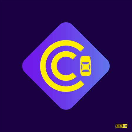 Modern professional logo monograma C in purple theme.のイラスト素材