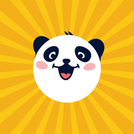 Modern professional icon in the culinary industry with the image of a panda.のイラスト素材