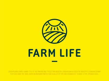 Modern professional logo with the image of nature, for the farm business.のイラスト素材