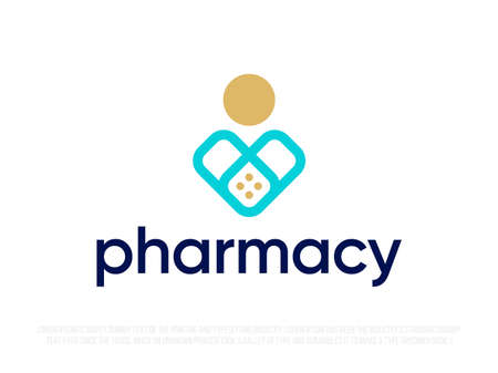 Modern professional logo with heart image for pharmacy store.のイラスト素材
