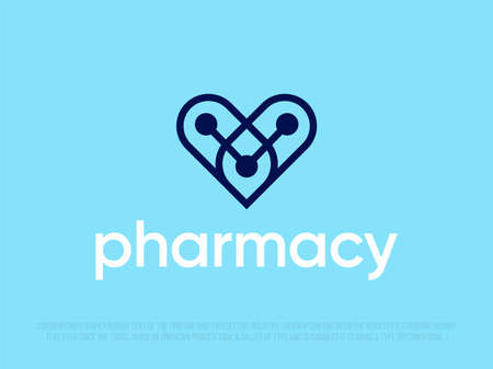 Modern professional logo with heart image for pharmacy store.のイラスト素材