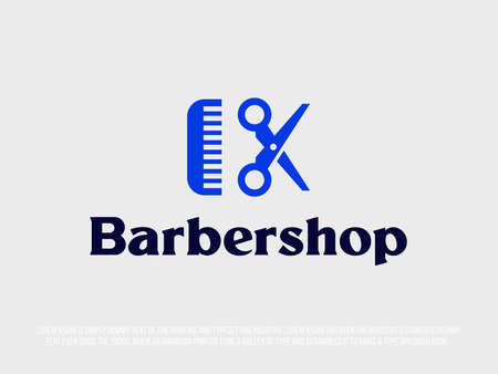 Professional logo for the barbershop, in a modern style.のイラスト素材