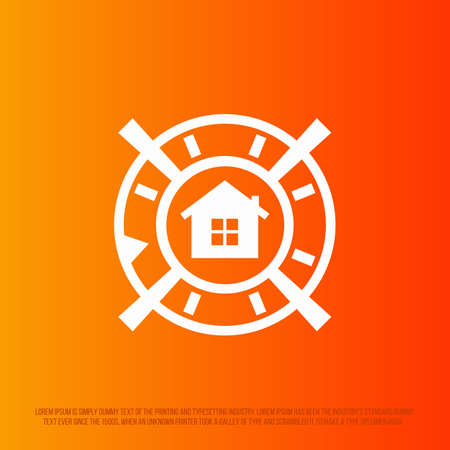 Modern professional logo with an image of a safe and a house.のイラスト素材