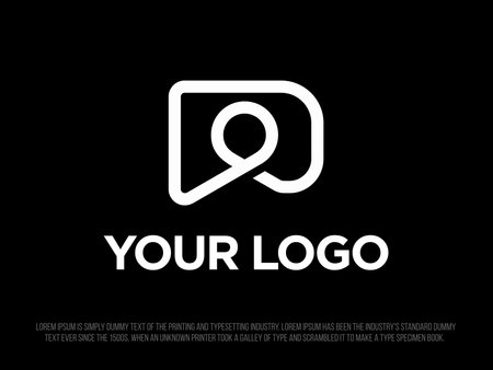 Modern professional logo in the shape of the letter D with a human inside.のイラスト素材
