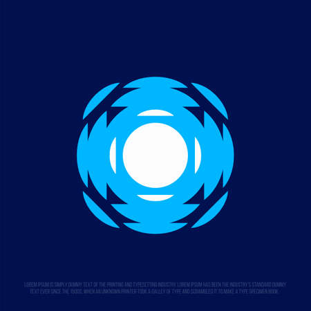 Modern professional logo emblem with an image of a sphere or a core.のイラスト素材