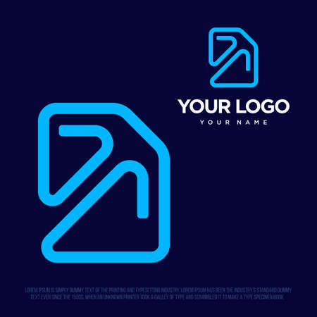 Modern professional logo with an image of a file with an arrow inside.