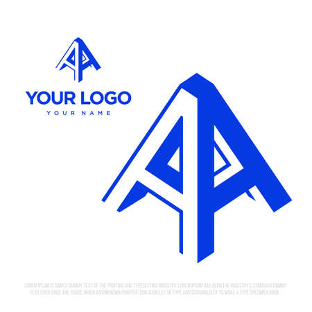 Modern professional logo with the letter A in the form of a three-dimensional pyramid.のイラスト素材