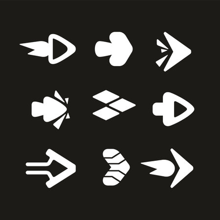 A modern professional set of icons with the image of arrows.のイラスト素材