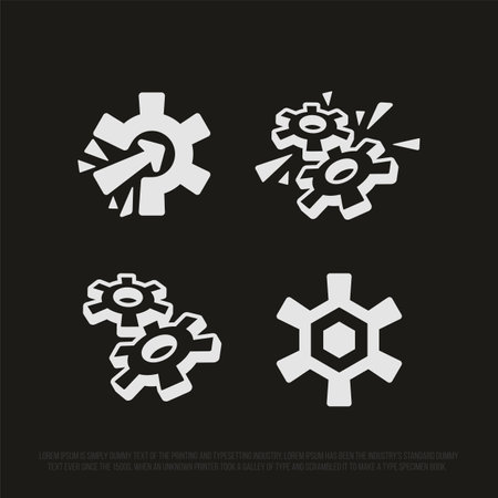 A modern professional set of icons with the image of gear.のイラスト素材