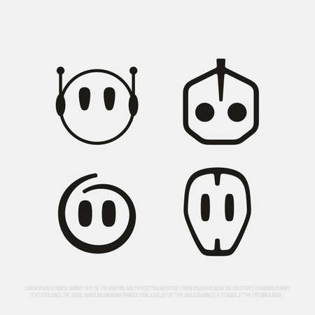 A modern, professional collection of robot-style user icons.のイラスト素材