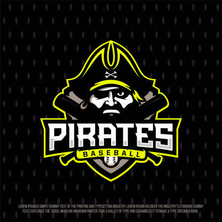 Modern professional emblem logo with a pirate image.のイラスト素材