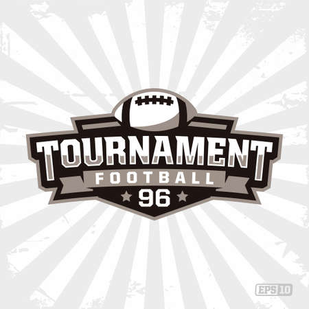 Modern professional logo emblem, with the image of a american football.のイラスト素材