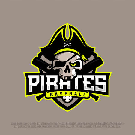 Modern professional emblem logo with skull image.のイラスト素材