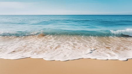 Sea waves at the beach. Minimalist aesthetic. Calmness and relax. Copy space, Generative AIの素材