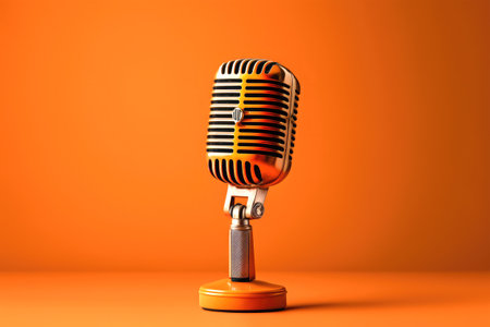 microphone on color backgroundの素材