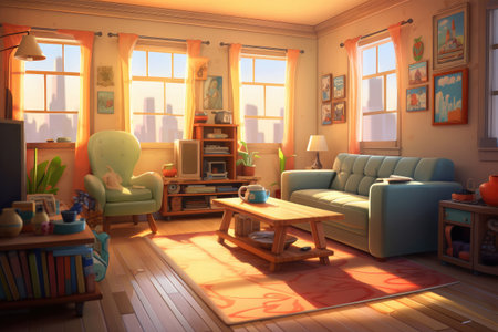 Interior of a childrens room. 3d render illustration.の素材