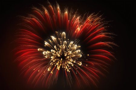 Fireworks light up the sky with dazzling display of various colors.の素材