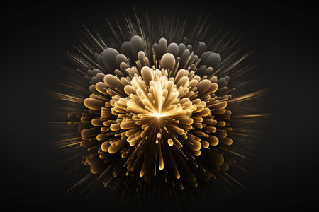 3d illustration of abstract fractal for creative design looks like fireworksの素材