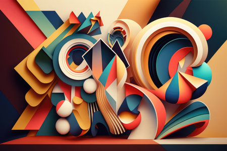 3d illustration of abstract geometric background with place for your text.の素材